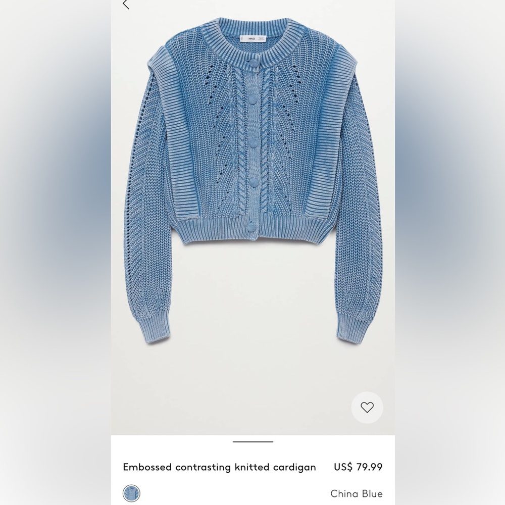 Blue knit cardigan